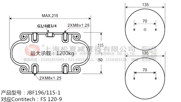 JBF196/115-1橡膠<a href='http://yeham.cn/' target='_blank'><u>空氣彈簧</u></a>