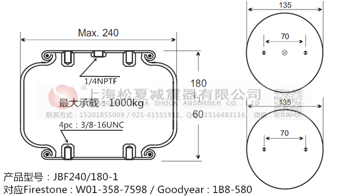 JBF240-180-1橡膠<a href='http://yeham.cn/' target='_blank'><u>空氣彈簧</u></a>