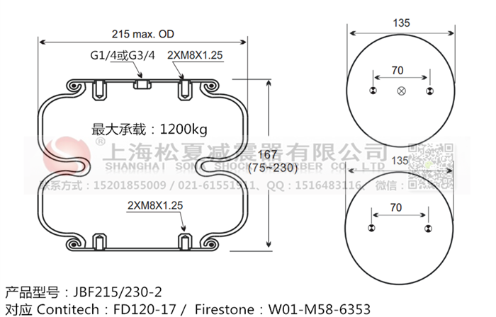 JBF215/230-2橡膠<a href='http://yeham.cn/' target='_blank'><u>空氣彈簧</u></a>