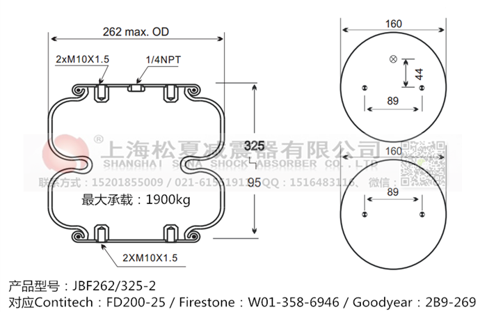 JBF262/325-2橡膠<a href='http://yeham.cn/' target='_blank'><u>空氣彈簧</u></a>
